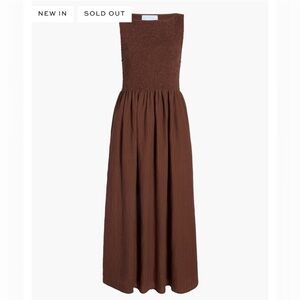 LIKE NEW WORN ONCE! Hill House Cosima Nap Dress Chocolate Tonal Seersucker Large